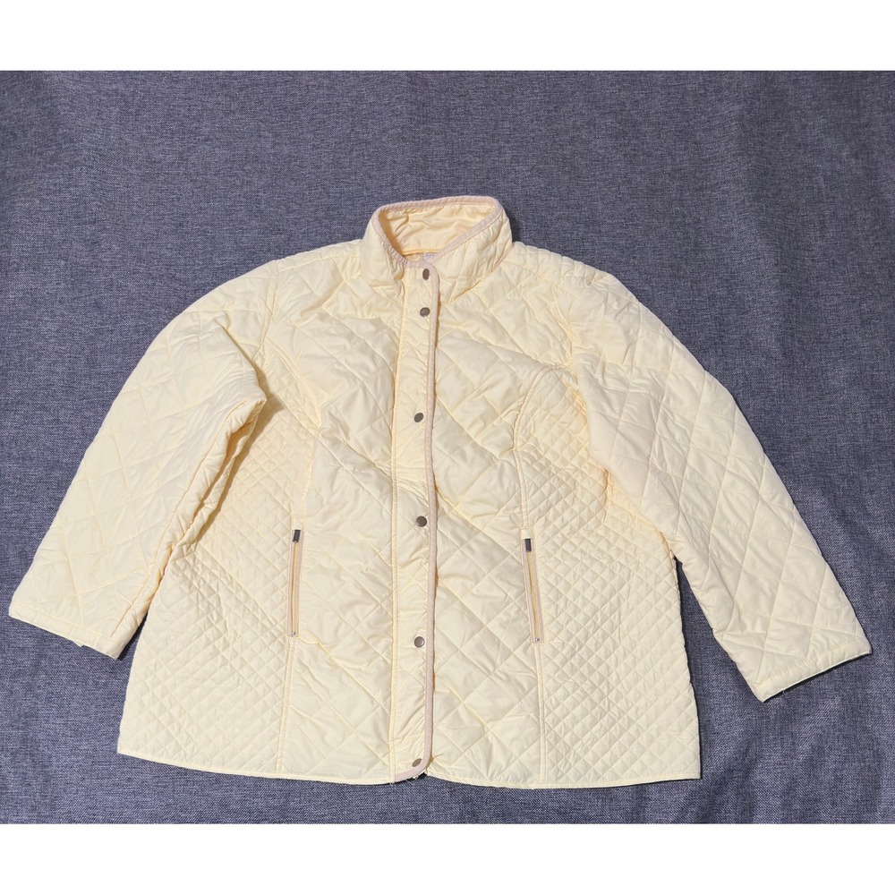 Appleseed's Womens 3X Quilted Jacket Yellow Snap Front A19032